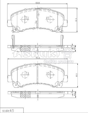 Ashuki IS015-51 - Kit pastiglie freno, Freno a disco autozon.pro