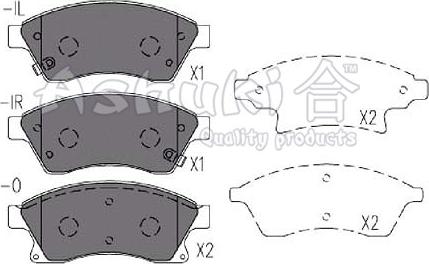 Ashuki J009-50 - Kit pastiglie freno, Freno a disco autozon.pro