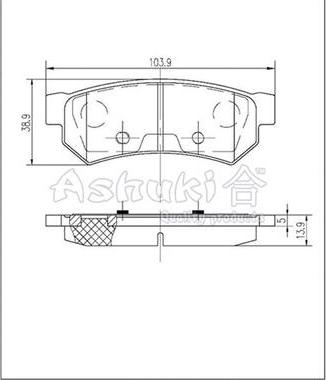 Ashuki J009-68 - Kit pastiglie freno, Freno a disco autozon.pro