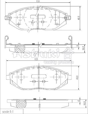 Ashuki J009-05 - Kit pastiglie freno, Freno a disco autozon.pro