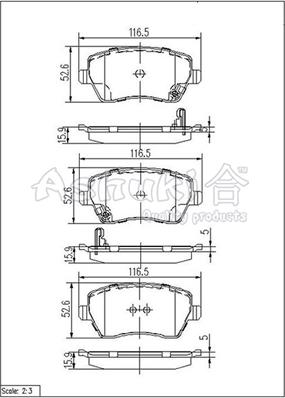 Ashuki K012-40 - Kit pastiglie freno, Freno a disco autozon.pro