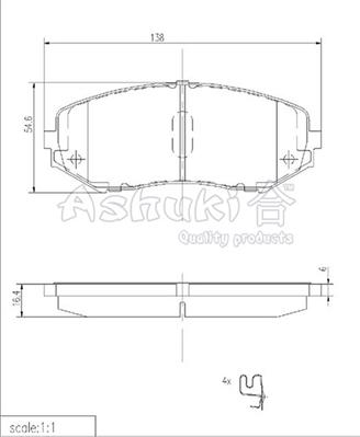 Ashuki K012-14 - Kit pastiglie freno, Freno a disco autozon.pro