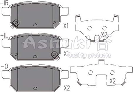 Ashuki K012-27 - Kit pastiglie freno, Freno a disco autozon.pro