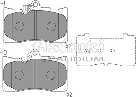 Ashuki L114-01 - Kit pastiglie freno, Freno a disco autozon.pro