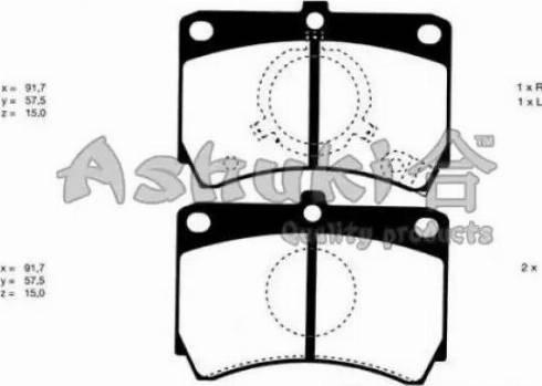 Ashuki M044-01 - Kit pastiglie freno, Freno a disco autozon.pro