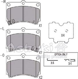 Ashuki M045-01 - Kit pastiglie freno, Freno a disco autozon.pro