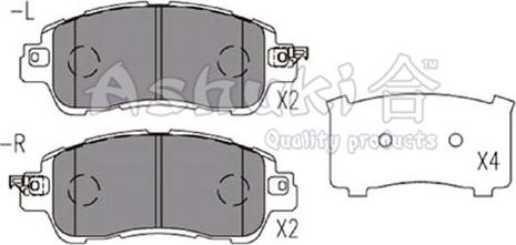 Ashuki M045-30 - Kit pastiglie freno, Freno a disco autozon.pro