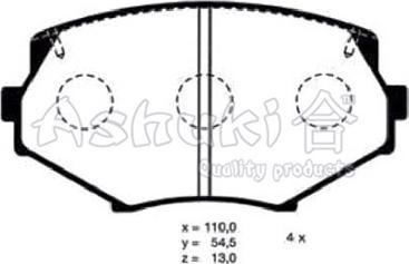 Ashuki M054-06 - Kit pastiglie freno, Freno a disco autozon.pro