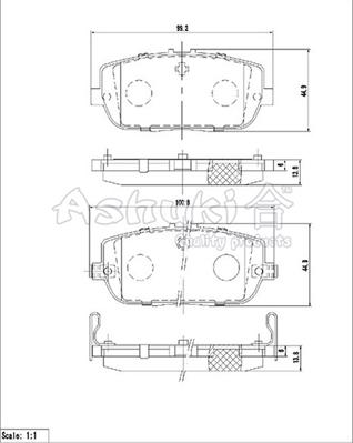 Ashuki M054-08 - Kit pastiglie freno, Freno a disco autozon.pro