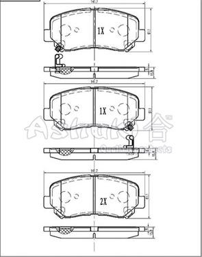 Ashuki M050-40 - Kit pastiglie freno, Freno a disco autozon.pro