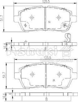 Ashuki M050-39 - Kit pastiglie freno, Freno a disco autozon.pro