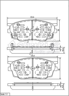 Ashuki M050-35 - Kit pastiglie freno, Freno a disco autozon.pro