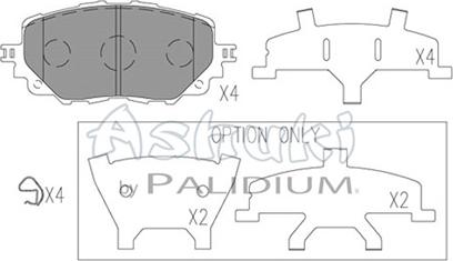 Ashuki M075-49 - Kit pastiglie freno, Freno a disco autozon.pro