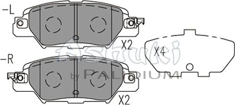 Ashuki M075-46 - Kit pastiglie freno, Freno a disco autozon.pro