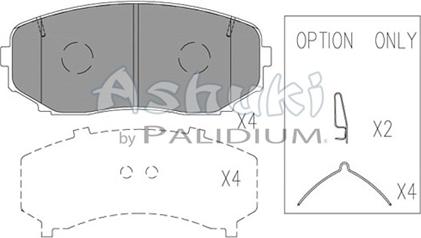 Ashuki M075-47 - Kit pastiglie freno, Freno a disco autozon.pro