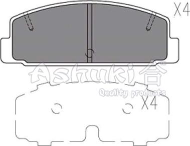 Ashuki M075-06 - Kit pastiglie freno, Freno a disco autozon.pro