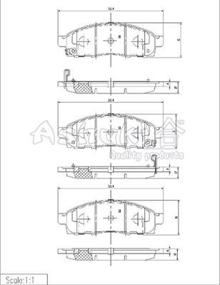 Ashuki N009-93 - Kit pastiglie freno, Freno a disco autozon.pro