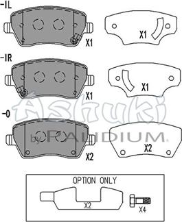 Ashuki N009-97 - Kit pastiglie freno, Freno a disco autozon.pro