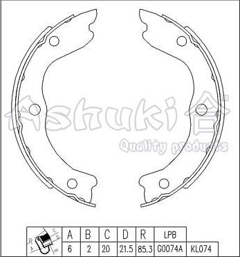 Ashuki N011-63 - Kit ganasce freno autozon.pro