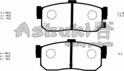 Ashuki N011-00 - Kit pastiglie freno, Freno a disco autozon.pro