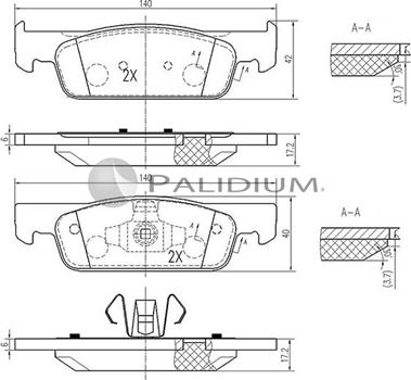 Ashuki P1-1447 - Kit pastiglie freno, Freno a disco autozon.pro