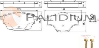 Ashuki P1-1599 - Kit pastiglie freno, Freno a disco autozon.pro