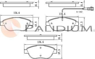 Ashuki P1-1595 - Kit pastiglie freno, Freno a disco autozon.pro