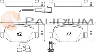 Ashuki P1-1596 - Kit pastiglie freno, Freno a disco autozon.pro