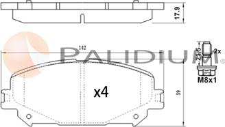 Ashuki P1-1590 - Kit pastiglie freno, Freno a disco autozon.pro