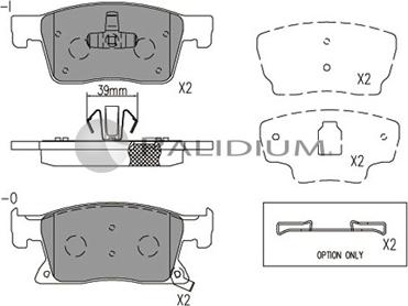 Ashuki P1-1544 - Kit pastiglie freno, Freno a disco autozon.pro