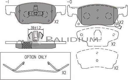 Ashuki P1-1543 - Kit pastiglie freno, Freno a disco autozon.pro