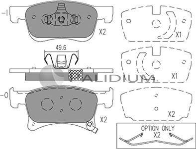 Ashuki P1-1555 - Kit pastiglie freno, Freno a disco autozon.pro