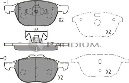 Ashuki P1-1564 - Kit pastiglie freno, Freno a disco autozon.pro