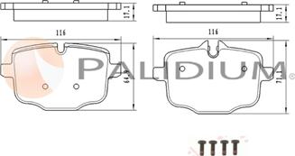 Ashuki P1-1585 - Kit pastiglie freno, Freno a disco autozon.pro