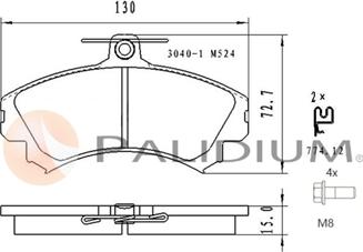 Ashuki P1-1581 - Kit pastiglie freno, Freno a disco autozon.pro