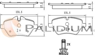 Ashuki P1-1583 - Kit pastiglie freno, Freno a disco autozon.pro