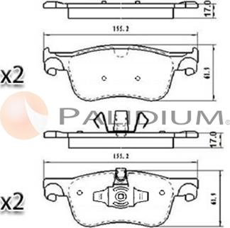 Ashuki P1-1609 - Kit pastiglie freno, Freno a disco autozon.pro