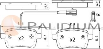 Ashuki P1-1601 - Kit pastiglie freno, Freno a disco autozon.pro