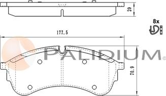 Ashuki P1-1603 - Kit pastiglie freno, Freno a disco autozon.pro