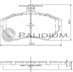 Ashuki P1-1091 - Kit pastiglie freno, Freno a disco autozon.pro