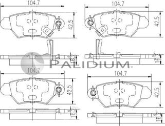 Ashuki P1-1097 - Kit pastiglie freno, Freno a disco autozon.pro