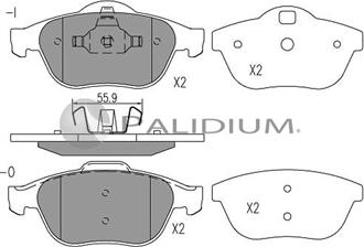 Ashuki P1-1057 - Kit pastiglie freno, Freno a disco autozon.pro