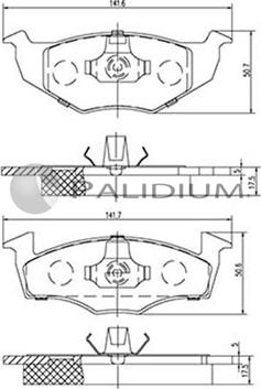 Ashuki P1-1009 - Kit pastiglie freno, Freno a disco autozon.pro