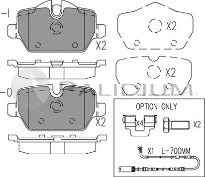 Ashuki P1-1086 - Kit pastiglie freno, Freno a disco autozon.pro