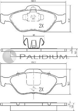 Ashuki P1-1080 - Kit pastiglie freno, Freno a disco autozon.pro