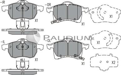 Ashuki P1-1020 - Kit pastiglie freno, Freno a disco autozon.pro