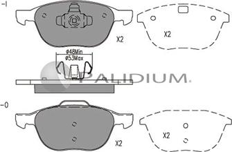 Ashuki P1-1023 - Kit pastiglie freno, Freno a disco autozon.pro