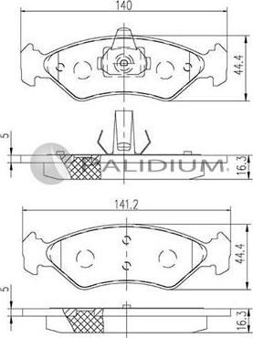 Ashuki P1-1075 - Kit pastiglie freno, Freno a disco autozon.pro