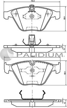 Ashuki P1-1073 - Kit pastiglie freno, Freno a disco autozon.pro