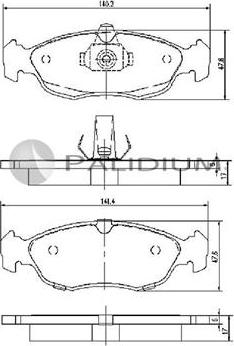 Ashuki P1-1194 - Kit pastiglie freno, Freno a disco autozon.pro